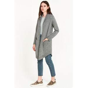 LUTZ & PATMOS SZ XS/S Cashmere Wool Blend Long Line Open Cardigan Gray